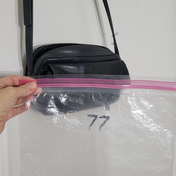 Worthington Rectangle Zip Top Purse Shoulder Bag Crossbody Black Leather Casual - Picture 15 of 15